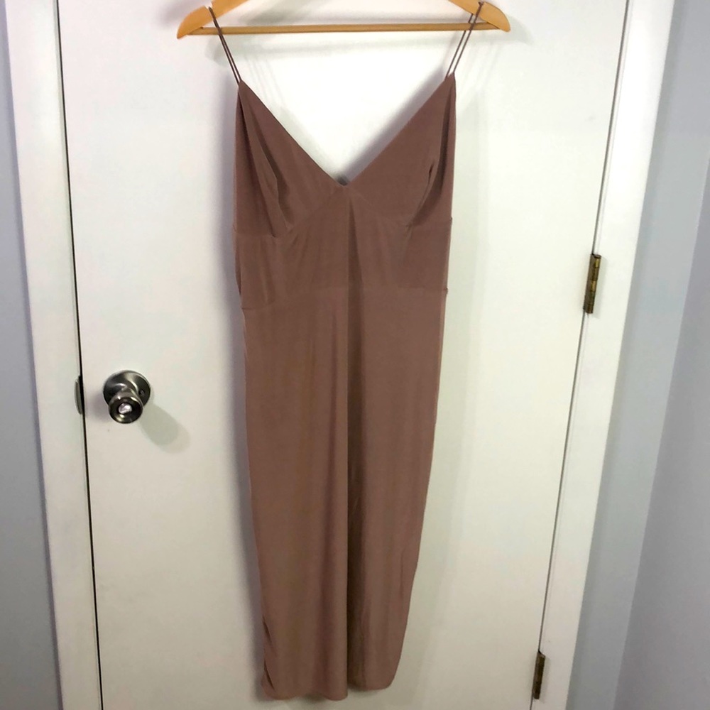 Strappy bodycon dress taupe